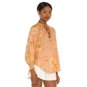 Spell & The Gypsy Collective NWT Sloan Peach Floral Blouse Top Large